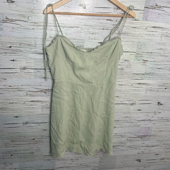 Aritzia Wilfred Fable Bustier Mini Dress Green size 12 - Picture 1 of 8